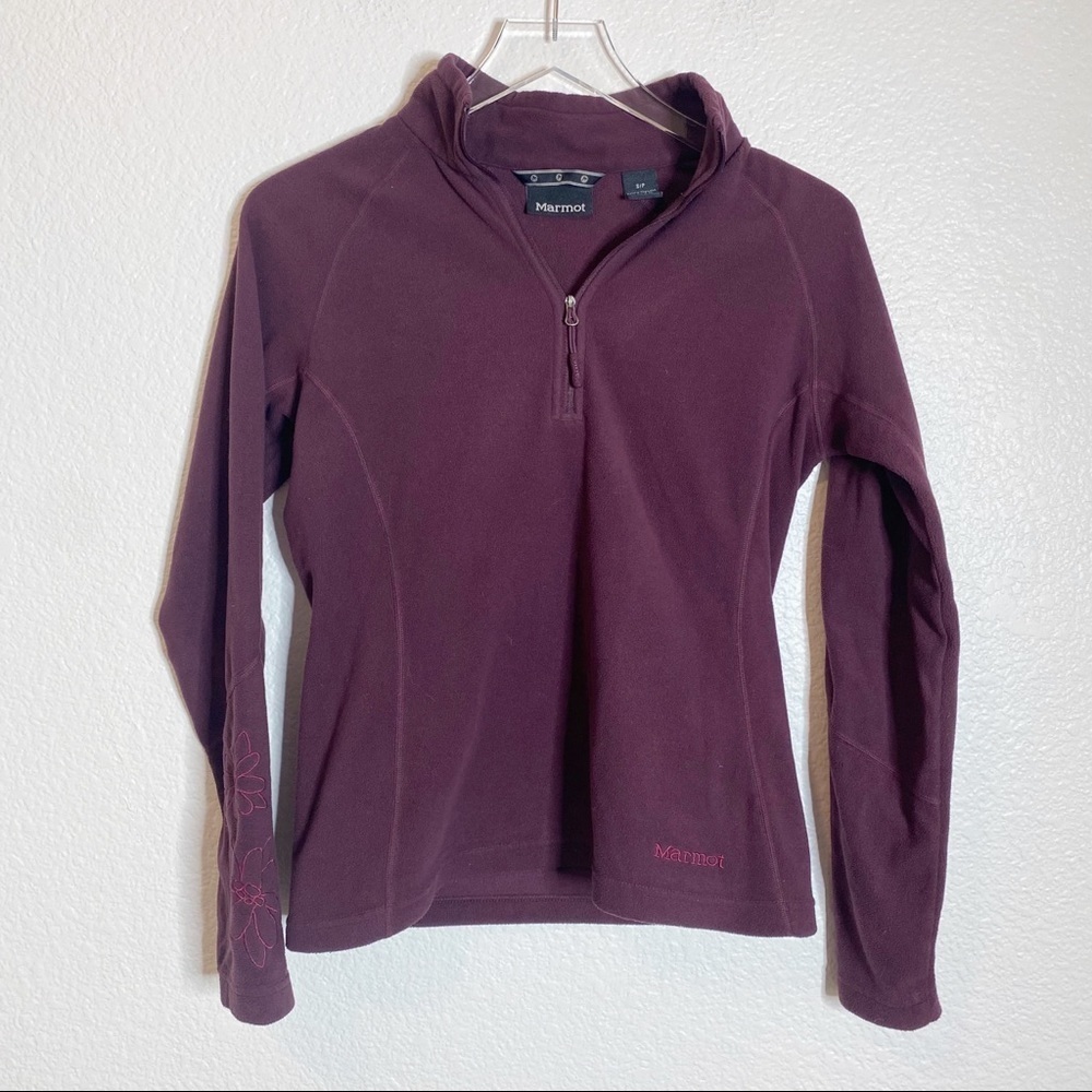 Marmot- Burgundy Fleece Half Zip Size Small